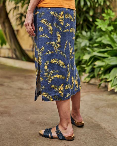 Tropical Leaf Tropical Printed Skirt Woolovers Us