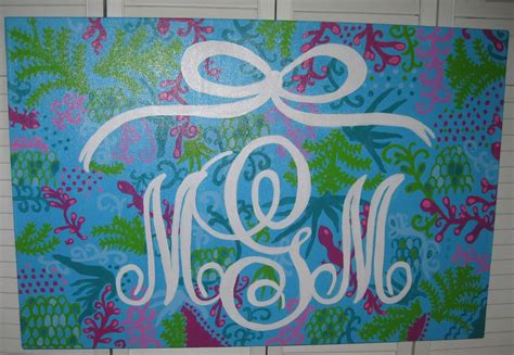 Surf Blue Checking In Lilly Pattern Canvas Lilly Pulitzer Monogram Art