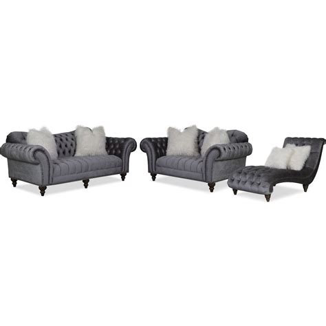 Brittney Sofa Loveseat And Chaise American Signature Furniture