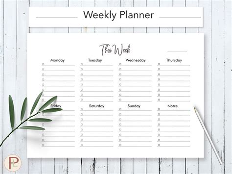 Weekly Task Planner Printable By Helartshop Thehungryjpeg