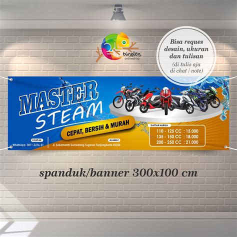 Size X Cm Spanduk Banner Steam Motor Cuci Motor Keren Lazada Indonesia