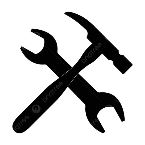 Icon Of Black Wrench And Hammer Settings Maintenance Hammer Vector