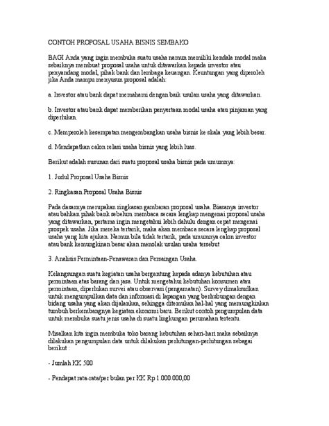 Download contoh proposal usaha makanan kripik pedas singkong dengn nanas a. (DOC) CONTOH PROPOSAL USAHA BISNIS SEMBAKO | Afrida ...