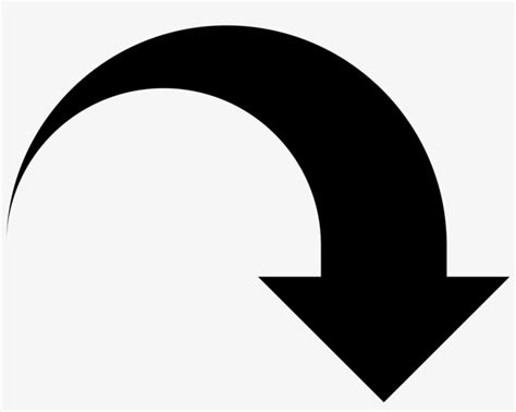 Downward Arrow Curve Comments Black Curved Arrow Clipart Png Image