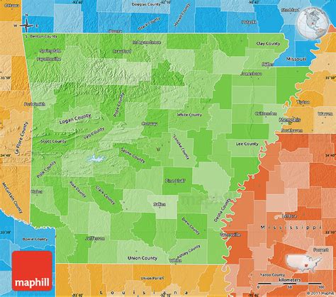 Political Shades Map Of Arkansas