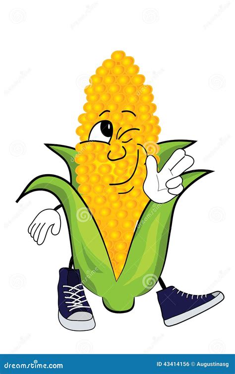Happy Corn Cartoon Stock Illustration 43414156