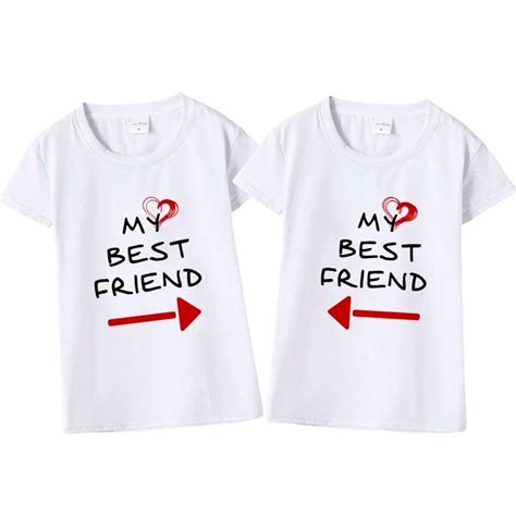 Women Cute Best Friend Matching Letter T Shirt Bff T Shirt Women Lovers