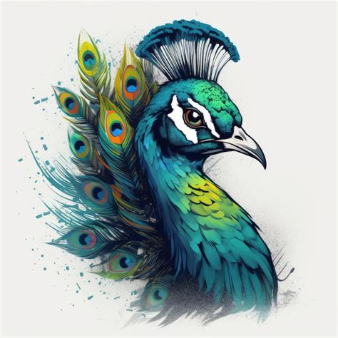 Premium AI Image Peacock Vector Illustration For T Shirt Drawn In