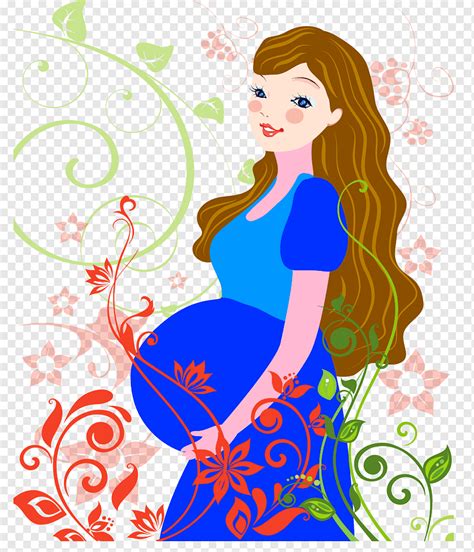 Png Gambar Ibu Hamil Kartun Hitam Putih Grafis Kehamilan Gambar