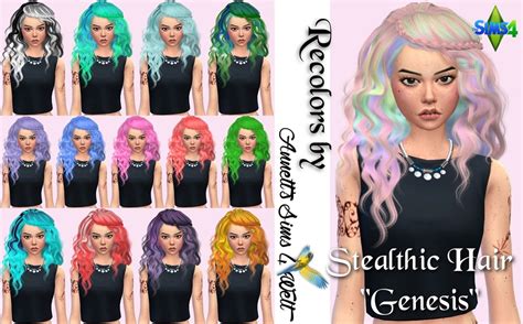 Annett`s Sims 4 Welt Stealthic Genesis Hair Recolors Sims 4 Hairs