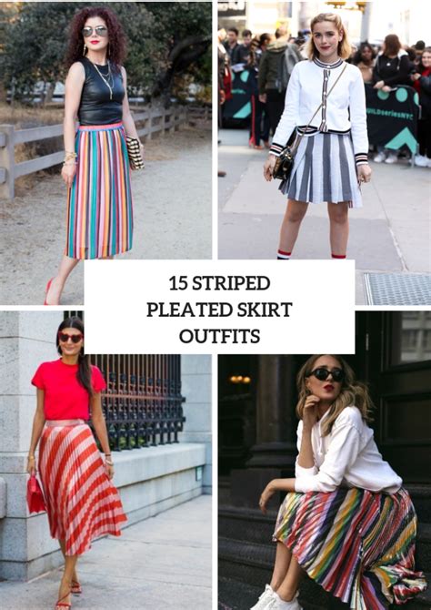 15 Looks With Striped Pleated Skirts To Repeat Styleoholic
