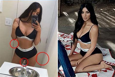 kim kardashian accused of photoshop fail again as she posts sexy mirror selfie