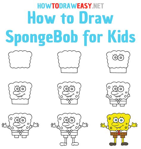 Draw Spongebob Squarepants With Easy Step By Step Drawing Lesson Page