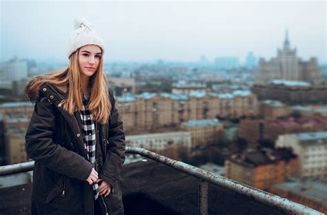 Wallpaper Women Model Portrait Blonde Street Winter Balcony Fashion Clothing Maryana