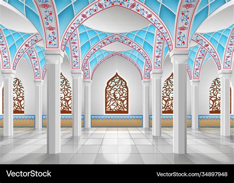 Interior Mosque Royalty Free Vector Image Vectorstock