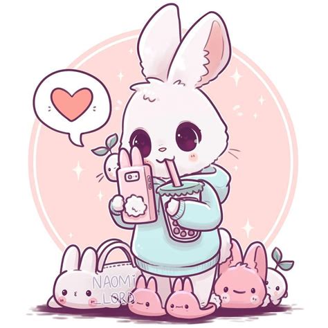A Cartoon Bunny Holding A Cell Phone In Its Hand