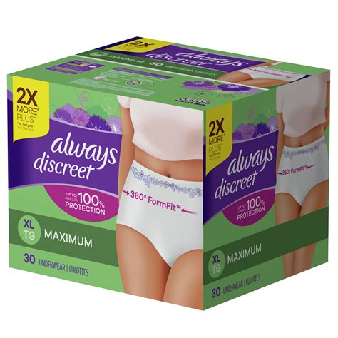 Always Discreet Incontinence Underwear For Women Maximum Absorbency Xl 30 Ct