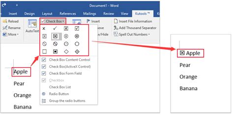 Word Insert Checkbox Row Mccaqwe