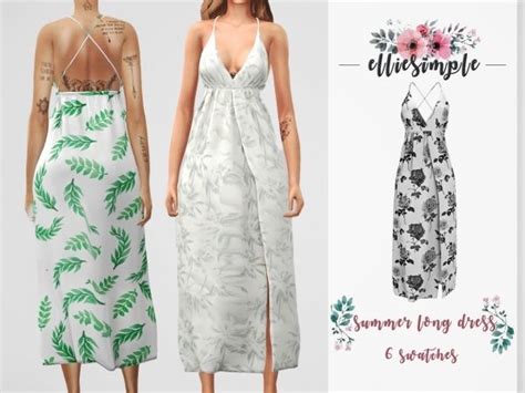 Elliesimple Summer Long Dress The Sims 4 Download Simsdomination
