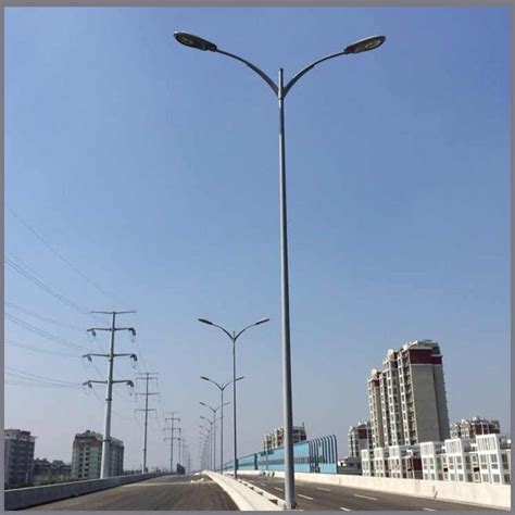 Road Street Light Pole With Double Arm China Lighting Pole And Lamp Pole