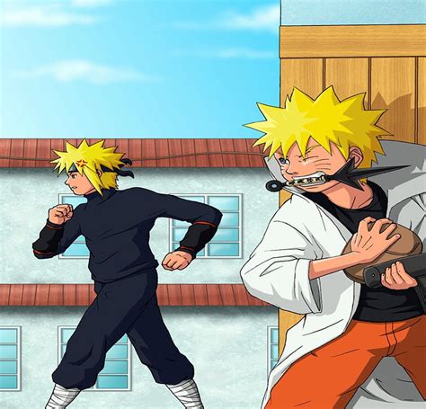 Minato And Naruto Minato Naruto Hogake Yellow Flash Hd Wallpaper