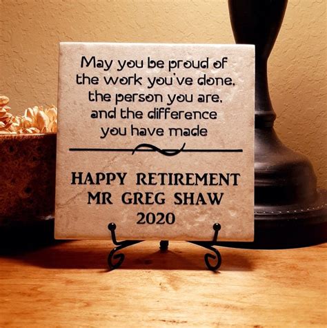 Personalized Happy Retirement Tile Plaque T For Boss Etsy