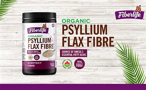 Fiberlife Organic Psyllium Flax Fiber 400gm Amazonca Health