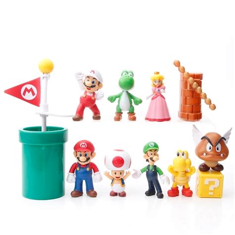 Figuras De Colección De Super Mario Bros 12 Unidades Adorno Meses