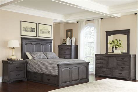 This bed room furniture can be termed as royal furniture as it is named and designed after a queen. Brushed Gray Mahogany Storage Bedroom Set from Avalon ...