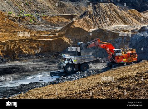 Loading Coal Into A Mining Dump Truck Bowen Basin Queensland Australia