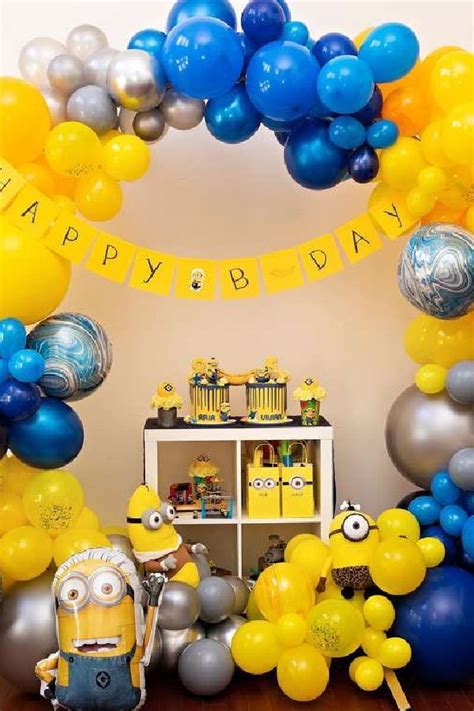 Minions Birthday Party Ideas Photo 1 Of 51 In 2021 Minion Birthday