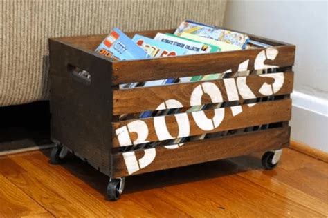 Wooden Books Storage Crate - Craftionary