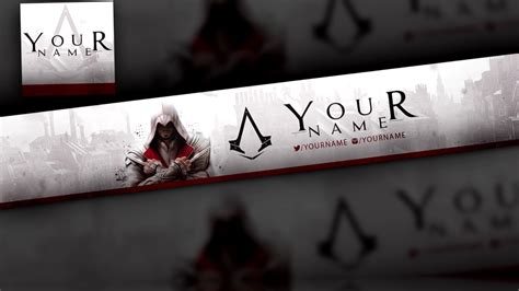 Assassins Creed Youtube Banner Avatar Template Free Download Psd