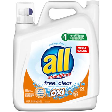 All Liquid Laundry Detergent With Oxi Stain Removers And Whiteners