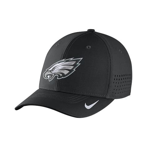 Nike Synthetic Swoosh Flex Nfl Eagles Fitted Hat In Black For Men Lyst