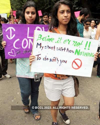 A Participant During Indias First Slut Walk At Jantar Mantar In New Delhi On Sunday Morning