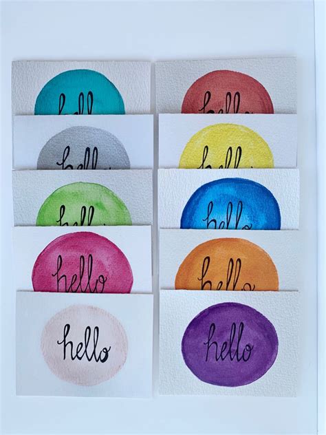 Hello Greeting Card Hello Card Set Set Of 10 425 Etsy Hello Cards