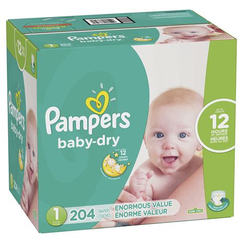 Pampers Baby Dry Diapers Enormous Pack Size 1 204ct Brickseek