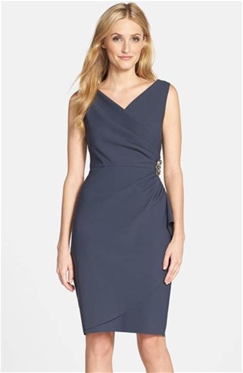 Alex Evenings Side Ruched Dress In Gray Charcoal Lyst