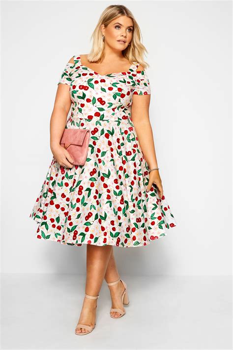 Hell Bunny White And Red Cherry Print Yvette Dress Yours Clothing
