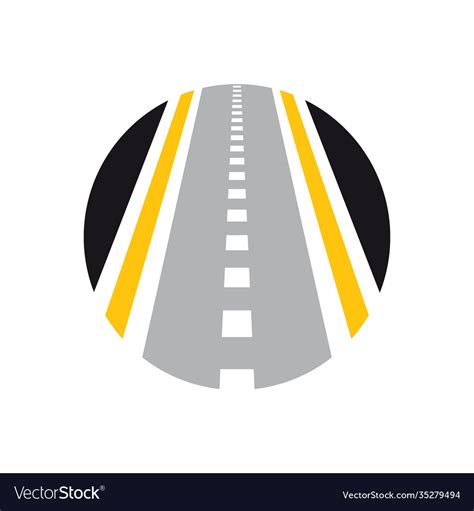 Highway Logo Combination Curved Road And Vector Image