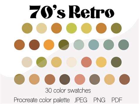 Retro 70s Color Palette 30 Colors Graphic By Saturnine Sun · Creative