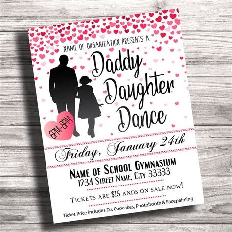 Cute Daddy Daughter Dance Template With Admission Tickets Etsy