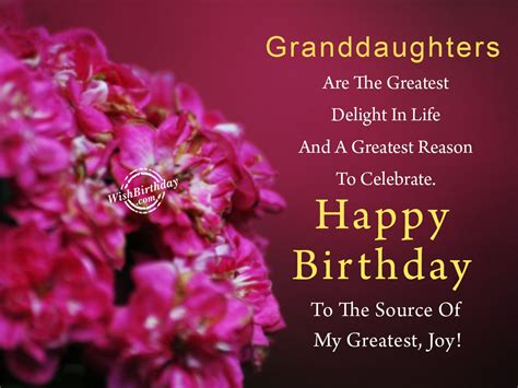 Granddaughters Are The Greatest Delight In Life Happy Birthday Birthday Wishes Happy