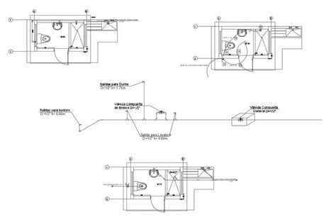 Small House Toilet Plan And Installation Cad Drawing Details Dwg File