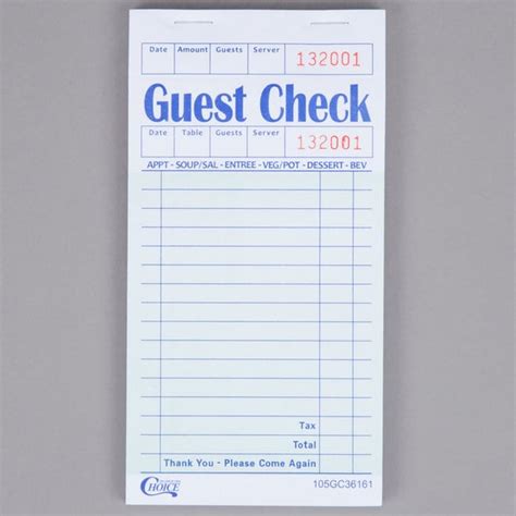 What Is A Guest Check How To Fill Out A Guest Check