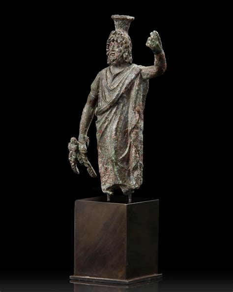 A Roman Bronze Statuette Of Serapis Circa 2nd 3rd Century Ad