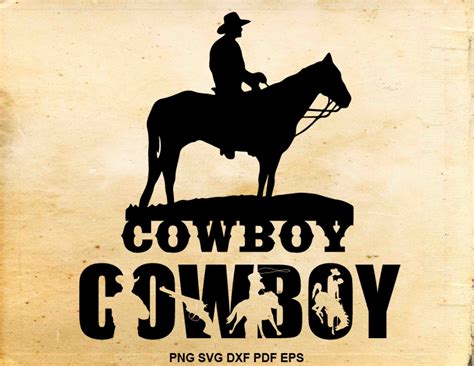 Cowboy Svg Files Cowboy Clipart Silhouette Shirt Design Etsy