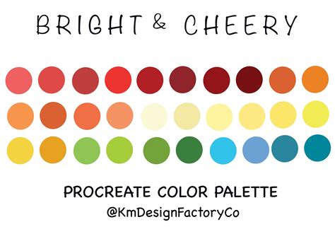Bright And Cheery Procreate Color Palette Etsy