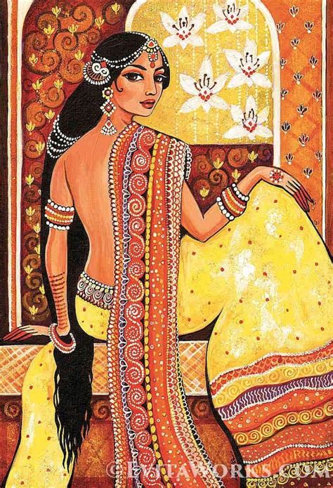 Indian Woman In Sari Artwork South Asian Goddess Art Etsy Indian